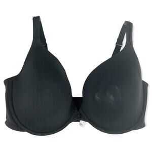 Cacique 46DD Bra Black Plunge‎ Underwire Support Plus Size Lane Bryant 24